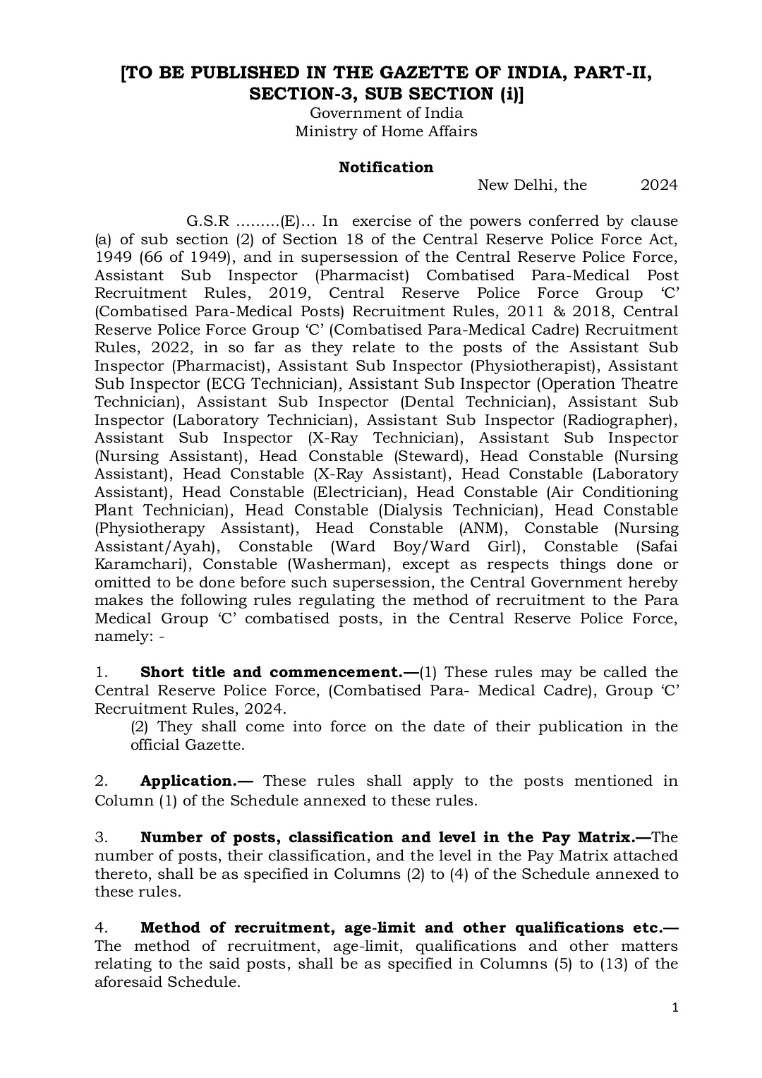 CRPF Paramedical Vacancy 2025 – Official notice with full vacancy, eligibility, and post details
CRPF Paramedical Vacancy 2025 – Official notice with full vacancy, eligibility, and post details