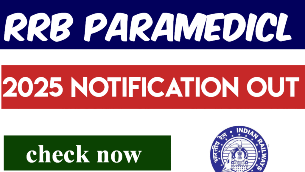 RRB Paramedical 2025 Official Notification Image in English – Includes RRB Paramedical Recruitment, 2025, Eligibility, Vacancy Details