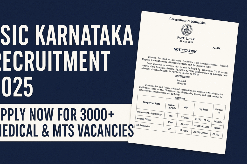 ESIC Karnataka Recruitment 2025 Vacancy Notification Screenshot