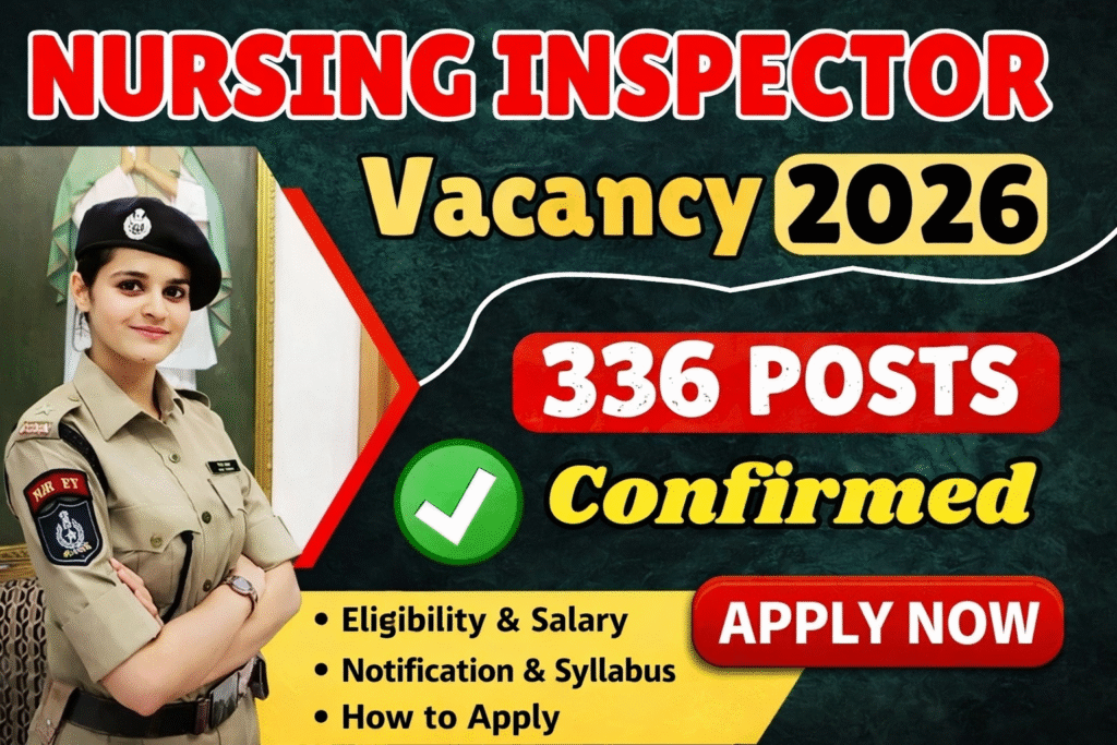 Nursing Inspector Vacancy 2026 336 posts notification apply online eligibility salary