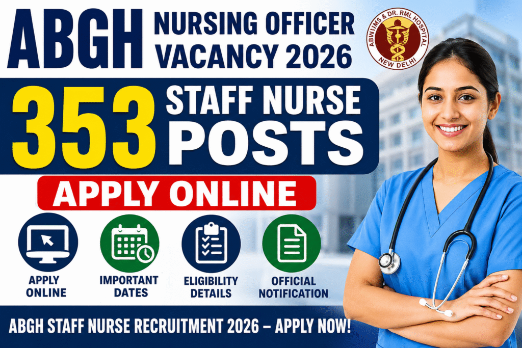 ABGH Nursing Officer Vacancy 2026 – Apply Online for 353 Staff Nurse Posts