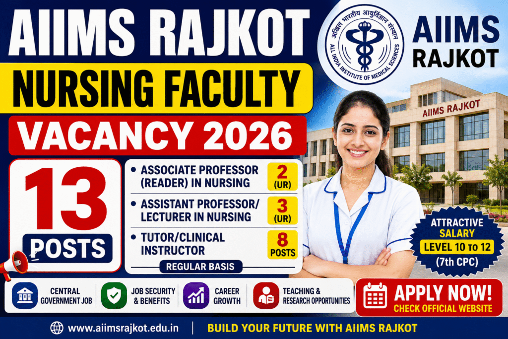 AIIMS Rajkot Nursing Faculty Vacancy 2026 Notification